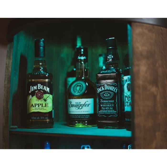 Creative Cooper Casier À Vin Tonneau En Bois Armoire Bar Meuble Rangement Bouteille Alcool Minibar Bar De Jardin 80cm Wengé