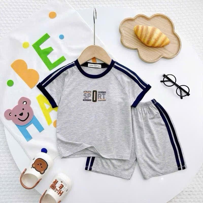 Children's sports style short sleeved set, casual and versatile