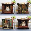 Classic Cute Cat Pillow Case Plush Fabric Soft Double Sided Print Sofa Cushion Cover Throw Pillow Covers