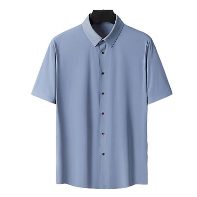 Sommer High-End-Hemd, Herren Kurzarmhemd, Business Ice Silk Revershemd