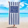 1PC Customizable Striped Beach Towel, Personalized Name Customization, Quick Drying and Absorbent Striped Beach Towel