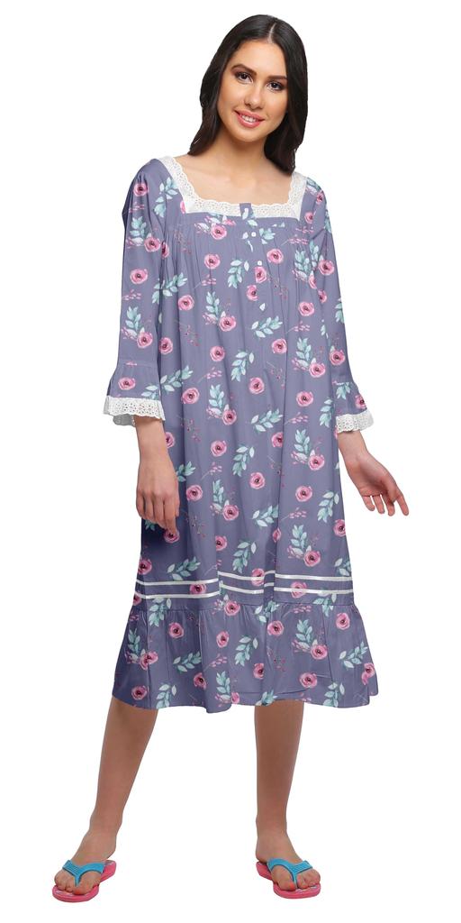 Moomaya Ausgestellte Nachtwäsche aus Baumwolle in A-Linie für Damen