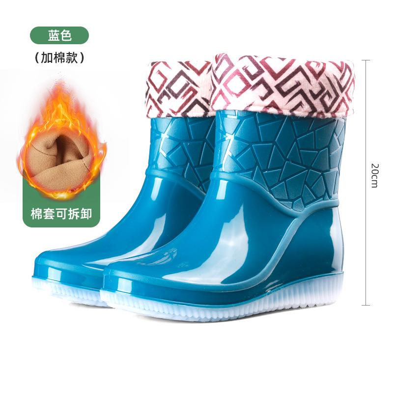 New non-slip waterproof flat-bottomed fashion rain boots for women, medium tube fashion for women, adult thick-soled rain shoes for women