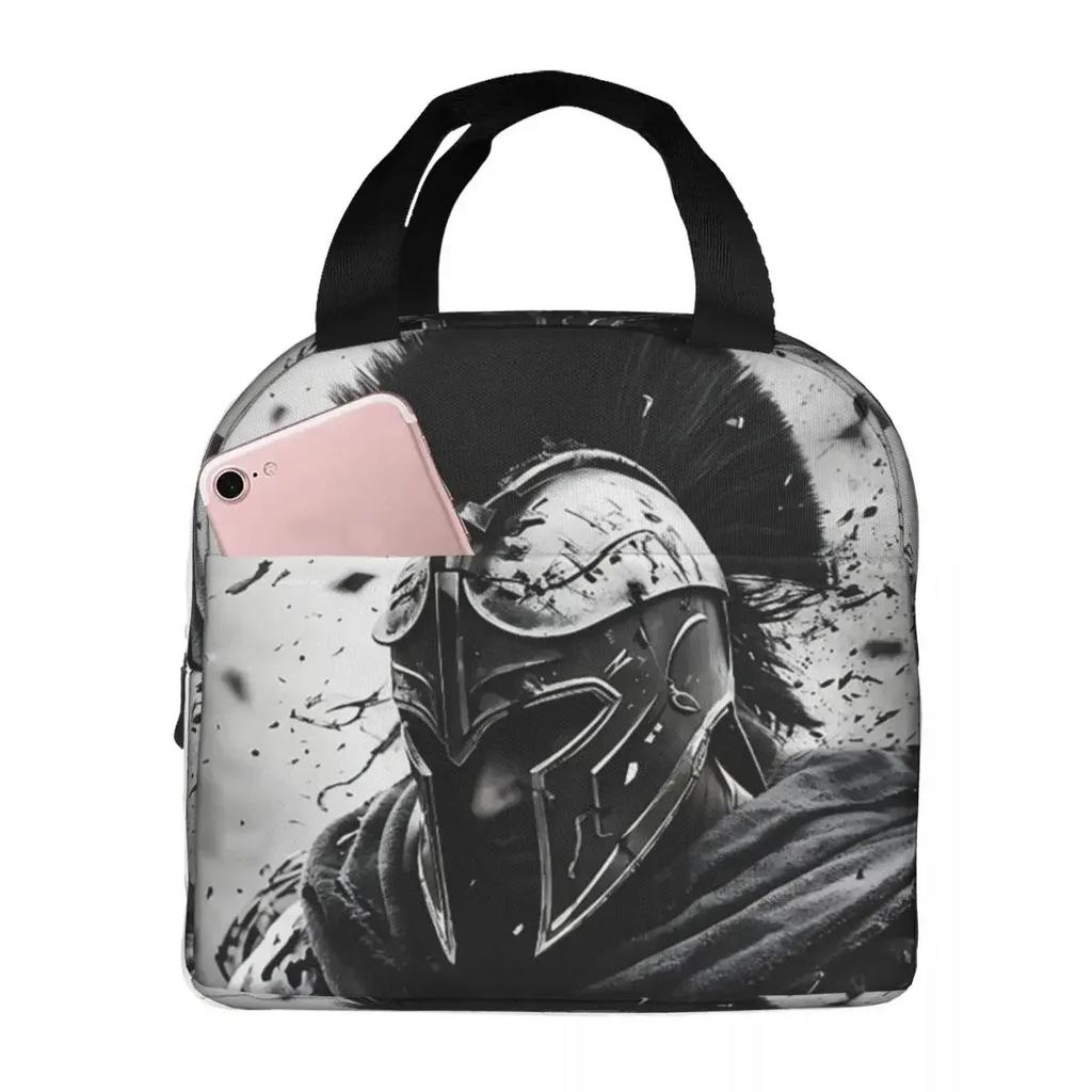 Sparta Warrior Spartan Skull Insulated Lunch Bag for Kids School Cooler Thermal Food Box Tote Leakproof Lunch Boxes Container