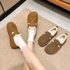 2025 Autumn and Winter New Cotton Shoes, Foot Buckle, Flat-bottomed Doudou Shoes, Bread Shoes, Warm and Thickened Women's Shoes