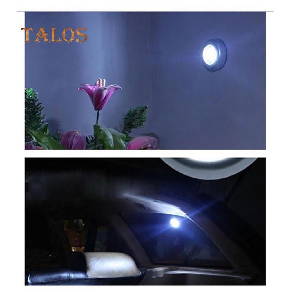 Mini Wall Night Light Kitchen Cabinet Closet Car 3 LED Wireless Push Touch Lamp Home Gadgets