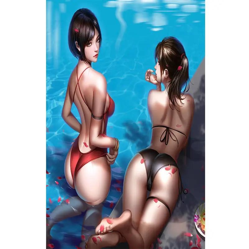 Print Canvas Game Angel Warrior Nude Sexy Girl Art Poster Living Room Bedroom Hanging Picture