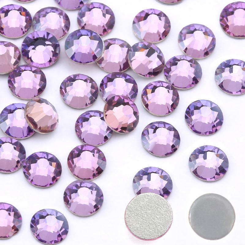 New Color Velvet Purple Electroplated Manicure Flat Bottom Rhinestone, Crystal Glass Drill Diy Manicure Nail Decorative Accessories