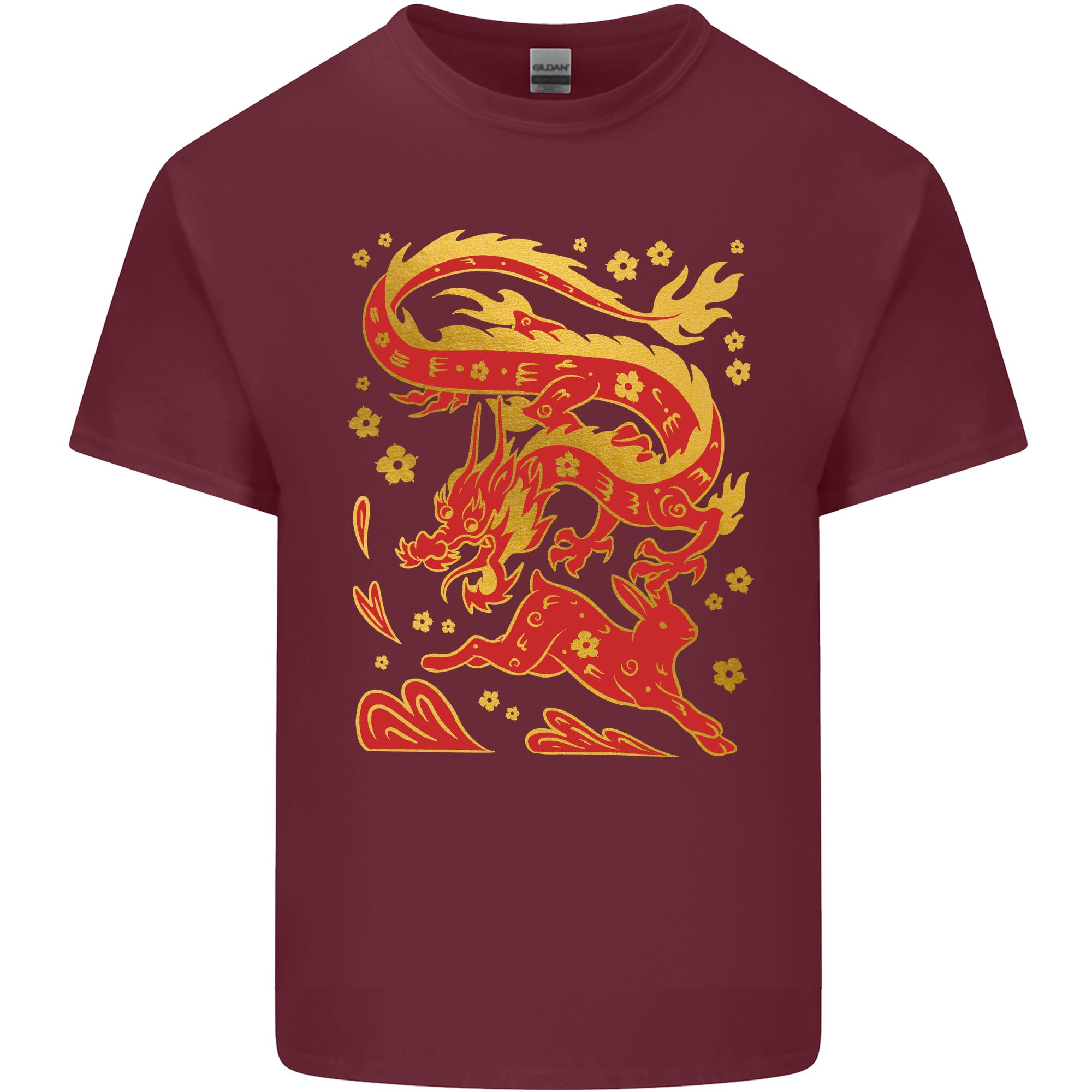 Chinese New Year Dragon vs Rabbit Unisexs Light Cotton TShirt S