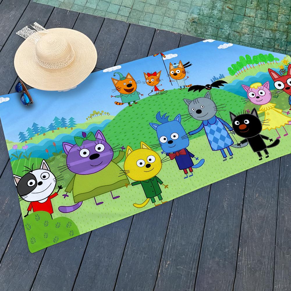 Cartoon Kid-E-Cats Handtuch Bleach Handtücher Yoga Fitnessstudio Leicht Tragbar Zum Schwimmen Duschen Reisen Sportzubehör Sanddicht