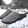 Winter Men Slippers Cotton Plus Fur Shoes Women Snow Outdoor Warm Fur Sneakers Non-slip Warm Furry  Footwear Thick Platform Winter Slides