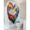 Colorful Love Heart Print Shower Curtain For Bathroom Decor