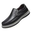 Leather shoes men's cowhide low-top foot-fitting soft-soled casual shoes men's light middle-aged dad shoes