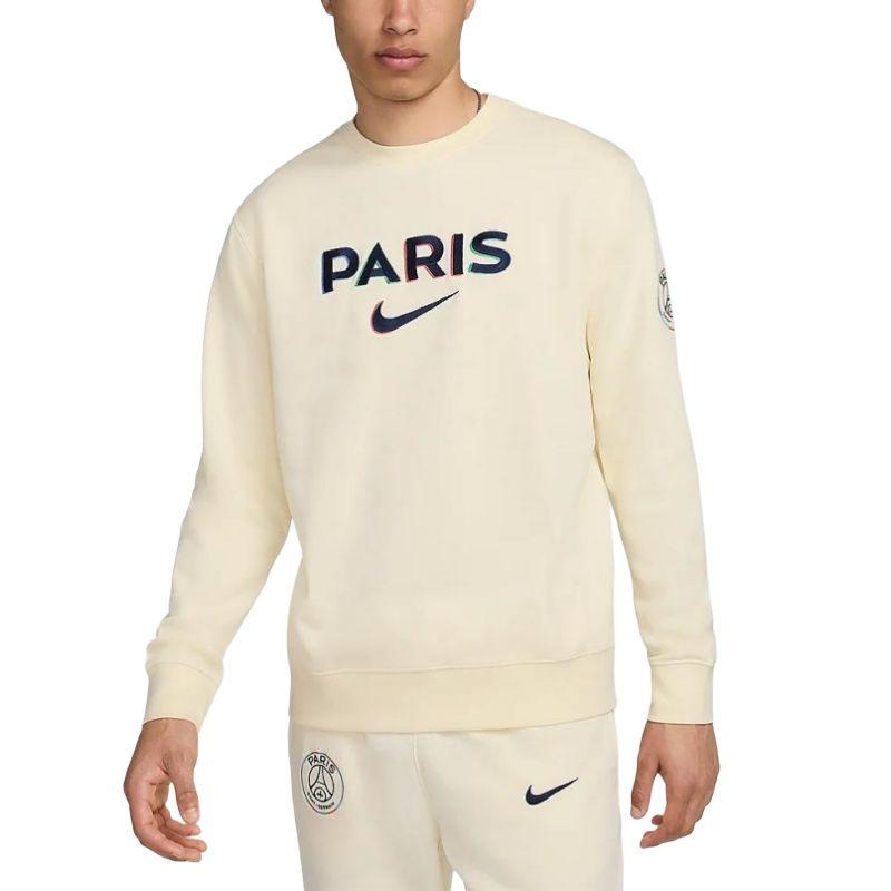 

Nike Paris Saint-Germain Club Soccer French Terry Soft Comfortable Breathable Crewneck Sweatshirt Men sweatshirt Coconut-Milk Midnight-Navy FZ8545-113 L