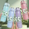 1PC Miami Palm Tree Letter 750ml Color Plastic Sports Water Bottle Leakproof Flip Straw Lid Suitable for Sports Office Home Use