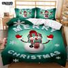 Christmas Santa Duvet Cover Set Winter Theme Cartoon Bedding Set Microfiber Santa Claus Elk Carriage Comforter Cover Girl Boy