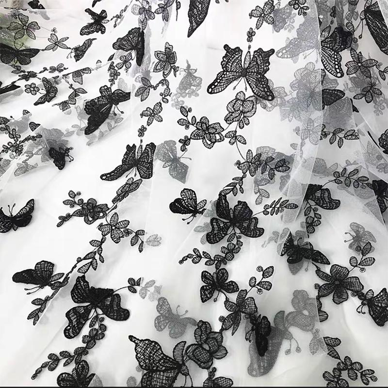 2/4/6 yarzi brodați dantelă material 3D aplicații fluture dantelă plasă brodat fire material DIY cusut voal perdea rochie