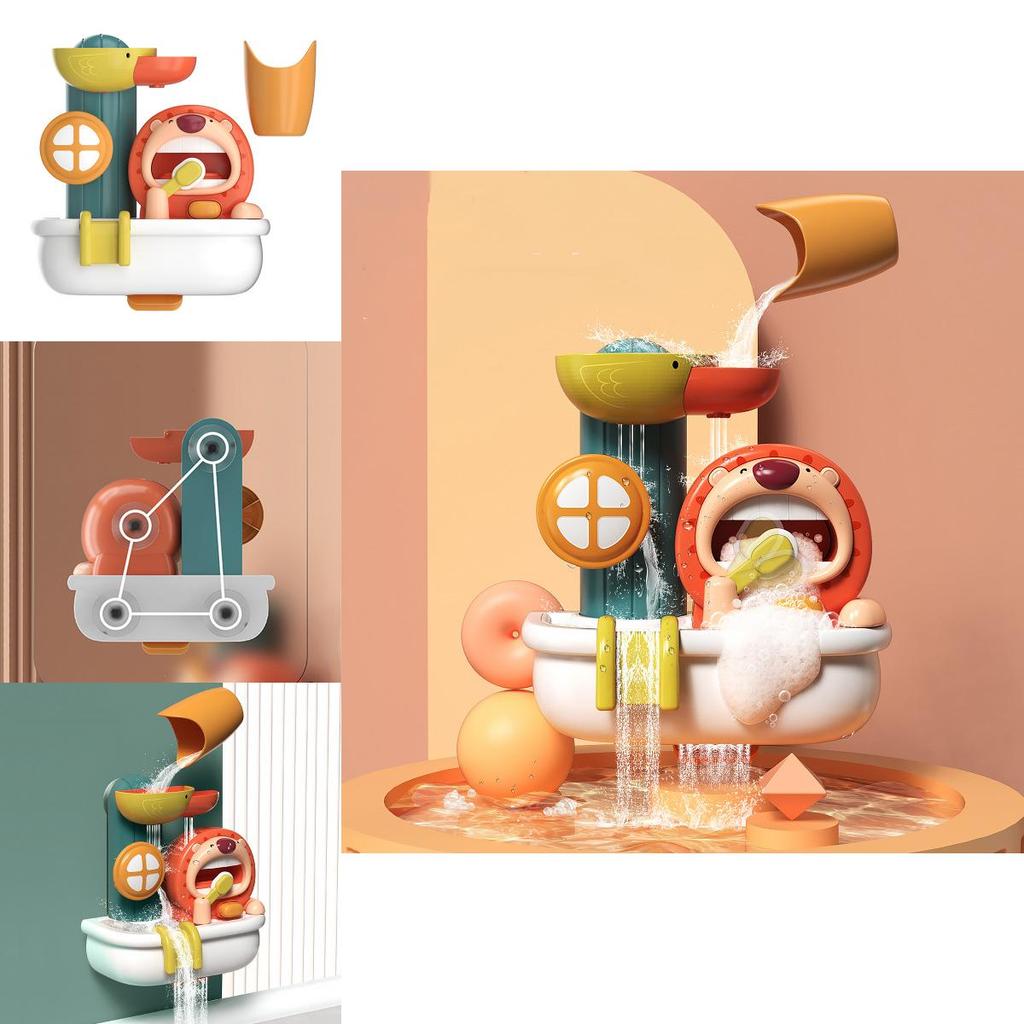 Lion Bubble Spinner Suction Cup Baby Bath Toy Water Spray Kids Shower Play