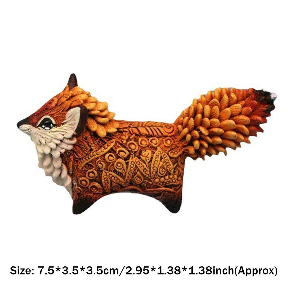 Animal Resin Crafts Ornaments Totem Fox Miniature Figurine Desktop Decorations Fox Totem Statue