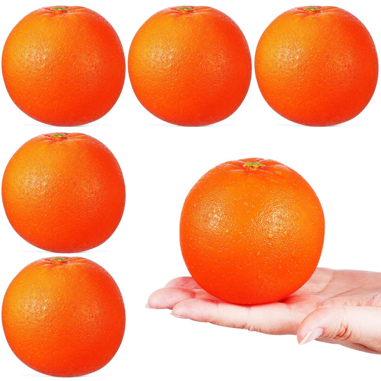

DEARMAMY Orange Toy Food Model Set of Realistic Fake Fruits That Look So Real Want to Eat Them Samples, 6, You ll