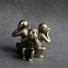 Antique Feng Shui Warmhouse Gift Home Decor Wise Monkey Statue Car Ornaments Monkey Figurines