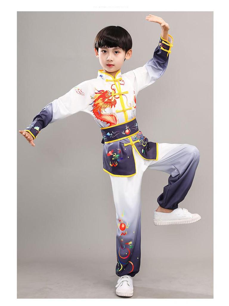 Costumi Graduati per Performance di Arti Marziali per Bambini - Unisex Manica Lunga/Corta per Allenamento e Batteria per Studenti delle Scuole Primarie