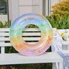 ZOUZJUN Inflatable Ring 90CM # Handleless Cute Rainbow Inflatable Ring for Adults Large Translucent Colored Float Glitter Swimming Sea Pool Beach