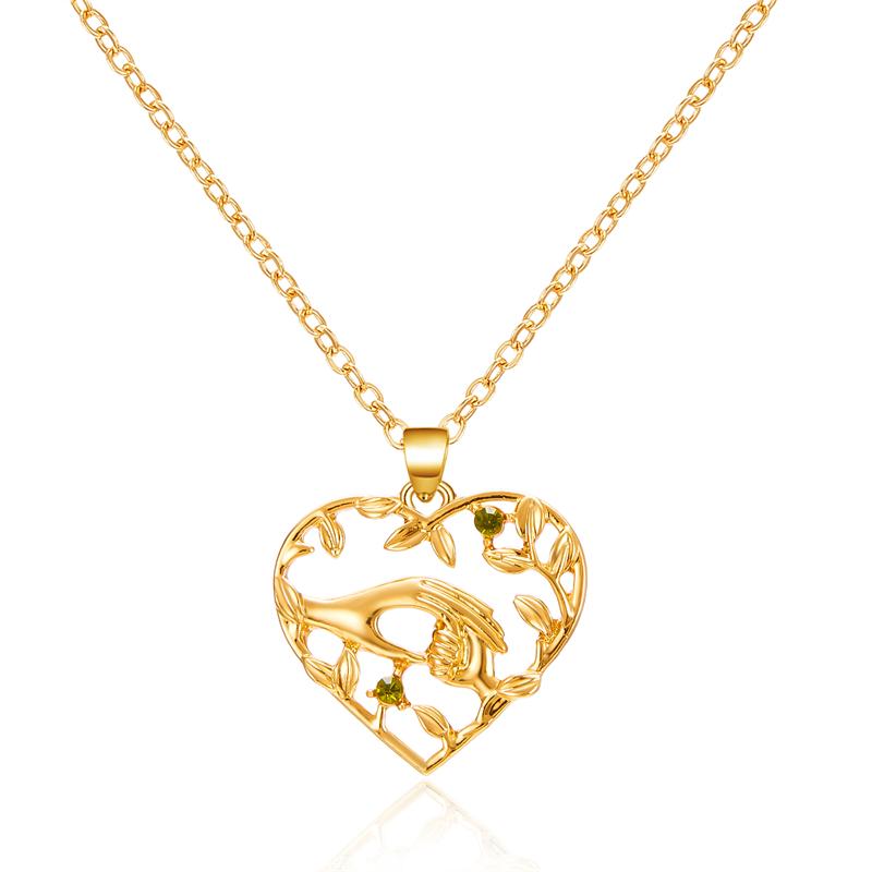 Mom Daughter Family Necklace Love You Forever Silver Color Heart Moon Pendant Zircon Necklaces Women Jewelry Mother's Day Gift