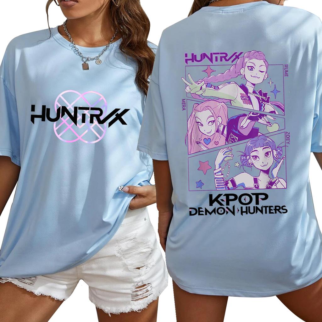 K-Pop Demon Hunters T-shirt Women Oversized O-Neck Short Sleeve Fans Gift