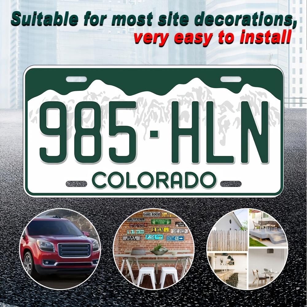 Vintage Colorado Metal License Plate Wall Sign -  Retro Decorative Plaque with English , Easy To Hang for Home, Bar, Garage, or