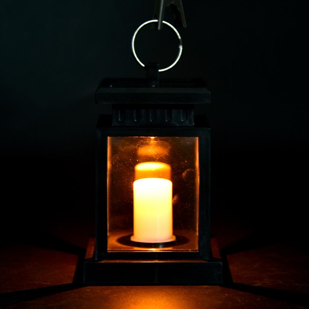 Solar Power Outdoor Garden Led Candle Light Wall Lantern Fence Lawn Lamp