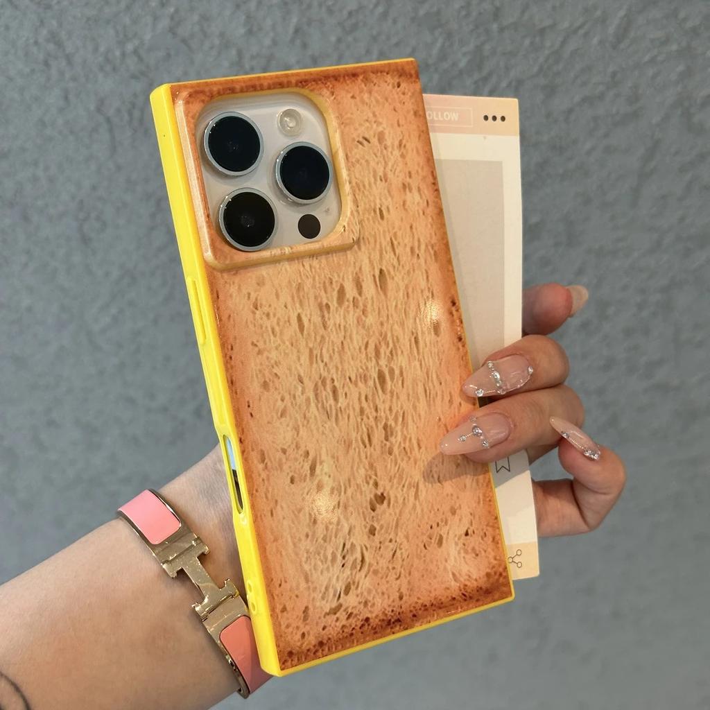 Kreatives Toastbrot Geeignet für Apple iPhone17promax Handyhülle 15 Quadratisch 16 Persönlichkeit 13 Weiches Set 14