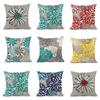 Throw Pillow Cover with Geometric Floral Print for Decorative Sofa Cushion Cover