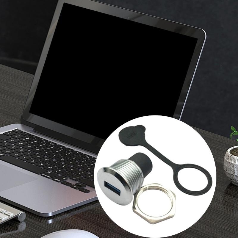 USB3.0 Female To Female Round Panel Mount Socket Waterproof Dustproof Cover Connector Highly Speed Data Transmission