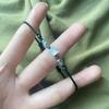 2025 Handmade Black Rope Bracelet Lovers Friends Natural Moonstone Cat Obsidian Charms Adjustable Bracelets Party Jewelry Gifts