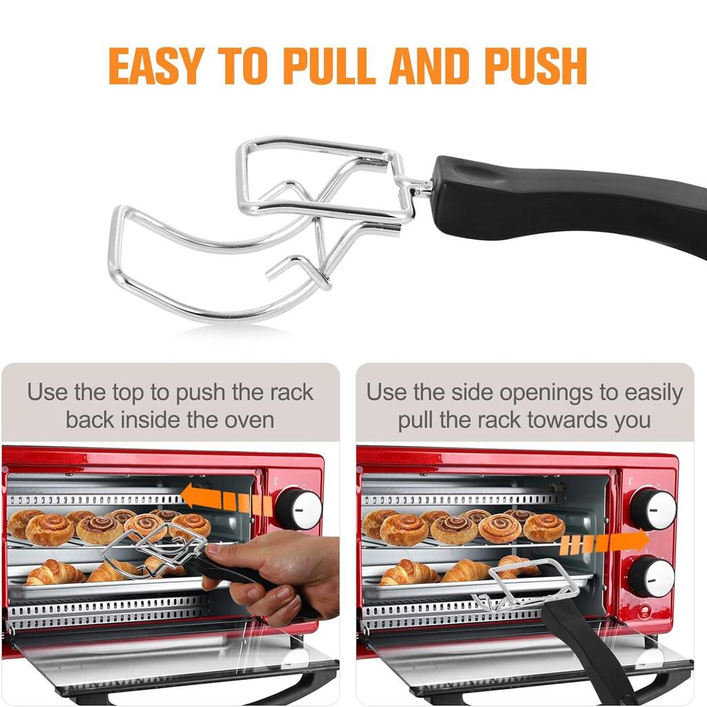 2Pcs Air Fryer Convection Toaster Oven Tray Extractor Grills Extractor Oven Rack Pull Tool Grills Clip for Air Fryer