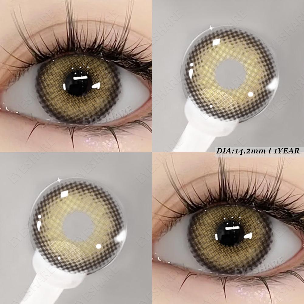 EYESHARE 1 Pair of Brand New Fashion Colored Contact Lenses Yellow Moon Eye Lenses Cyan Beauty Lenses Brown Grey Eye Lenses Color Makeup Green Lenses
