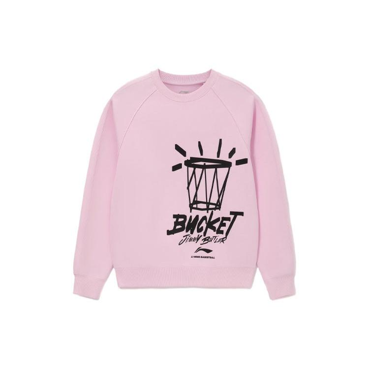 Li-Ning Sports Basketball Series Alphabet Printing Pullover Pink Black Men s AWDS101-2 M