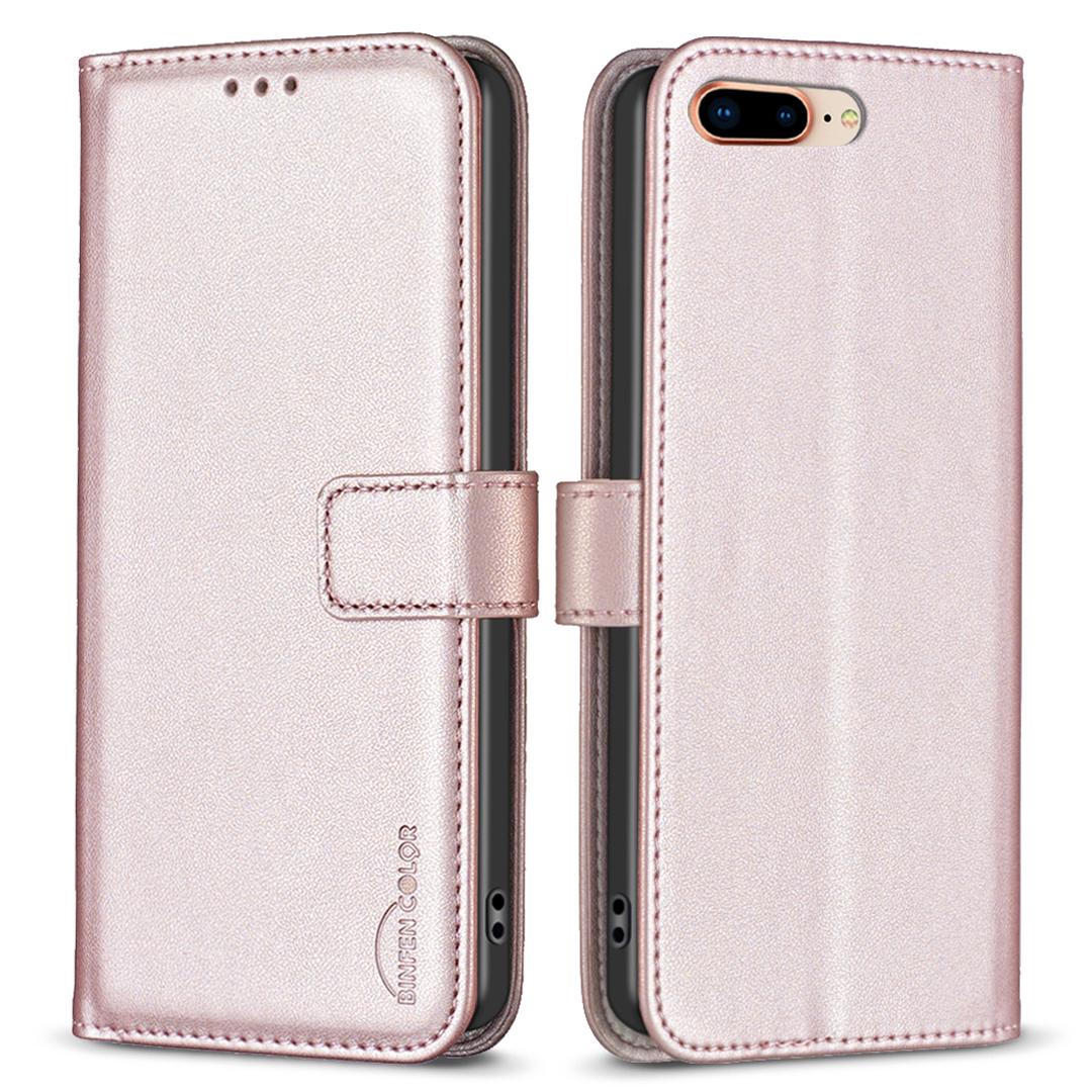 

BINFEN COLOR BF17 Leather Wallet Case for iPhone 6 Plus/6s Plus/7 Plus/8 Plus 5.5 inch,Stand Magnetic Flip Phone Cover Rose Gold