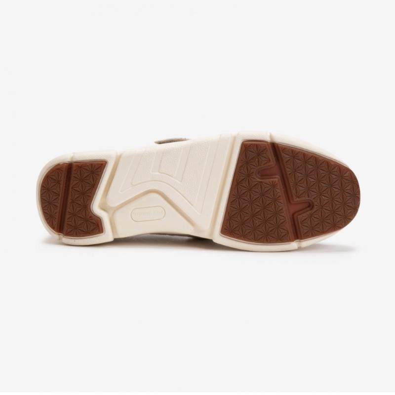 Young Age Women Goat Leather Casual Mary Jane Sneakers Ivory