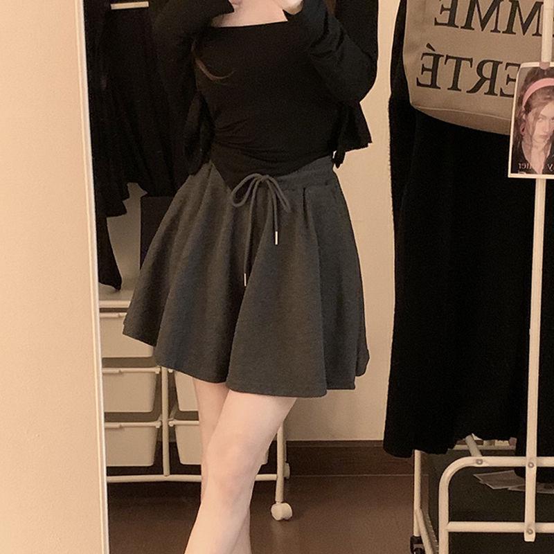 

Women s Ballet Style Casual Shorts - Summer Petite Elastic Waist, Loose A-Line, Pleated Wide-Leg Culottes L Premium абрикосовий