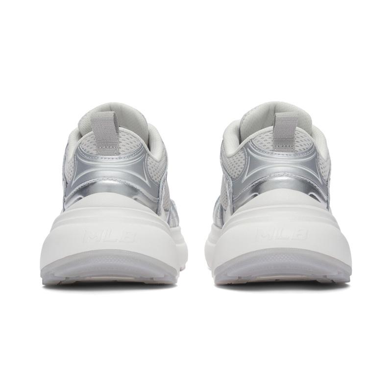 MLB New York Yankees Slip Resistant And Breathable Low Top Casual Shoes Women's Silver Sneakers 3ASHW045N-50SIS