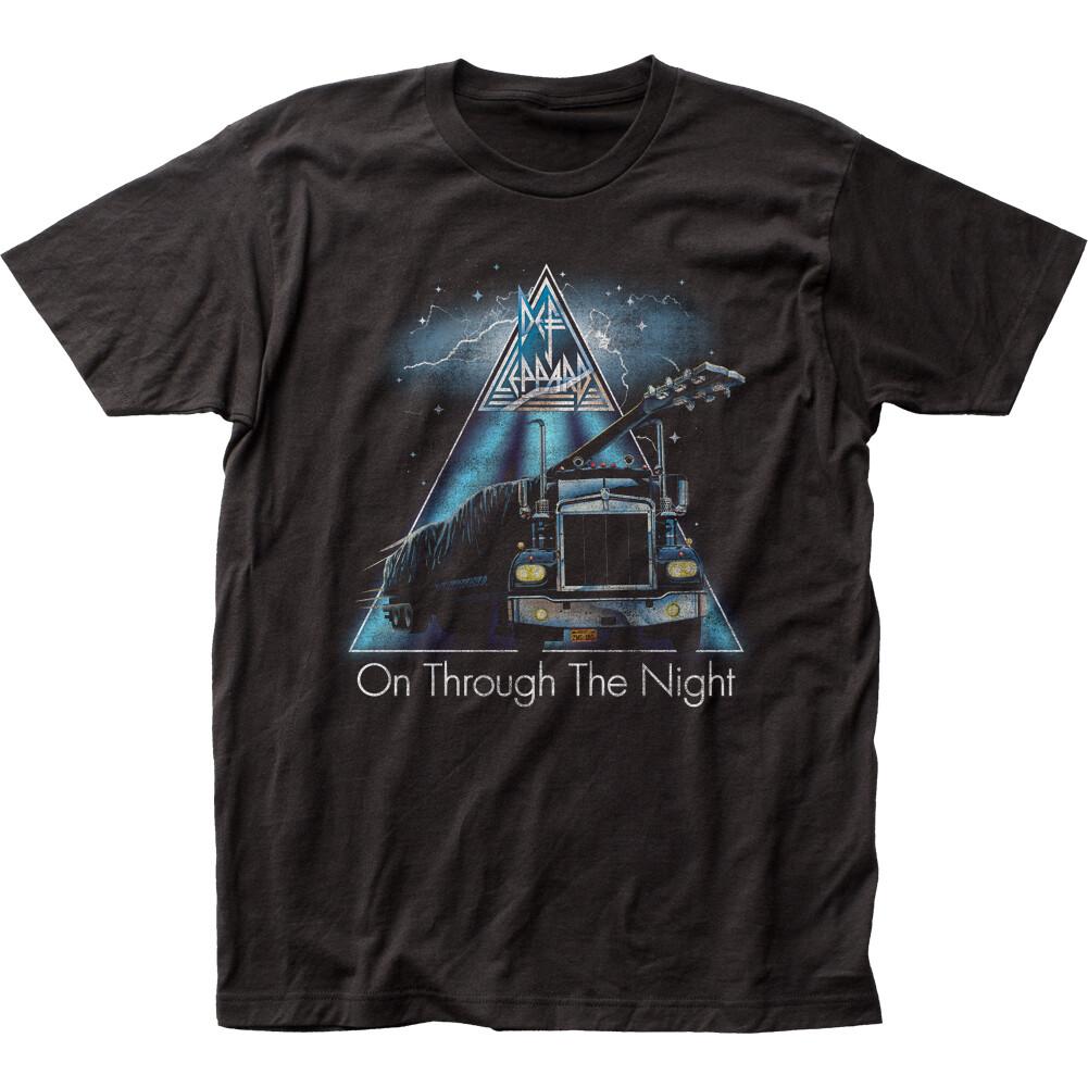 Def Leppard On Through The Night T-shirt Mens Licensed Rock Roll Band Tee Black XXXL