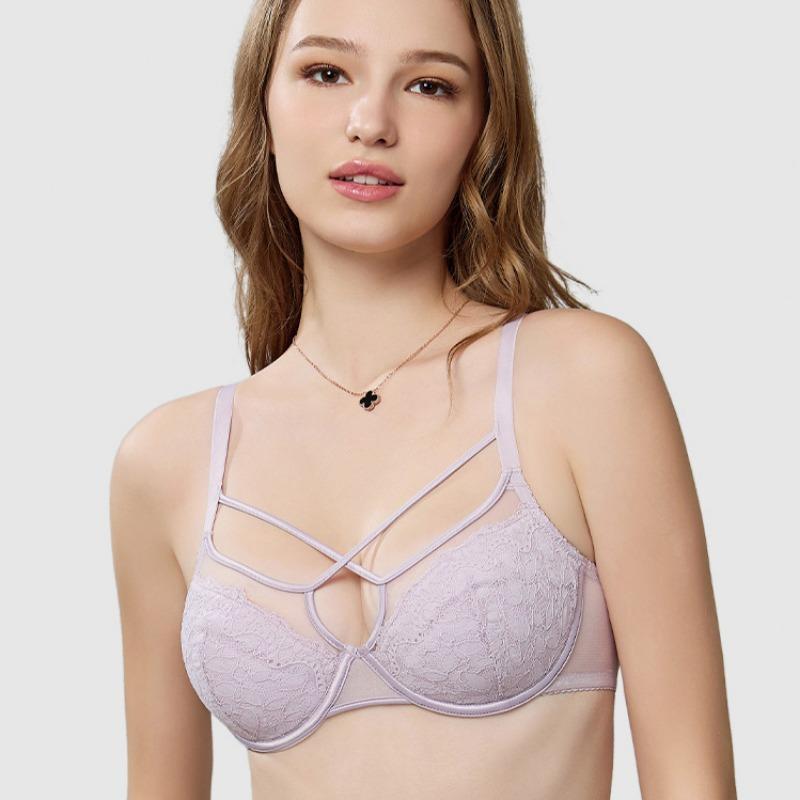 French Sexy Lace Big Chest Small Underwear Women's Push-up Anti-sagging Breathable Thin Bra