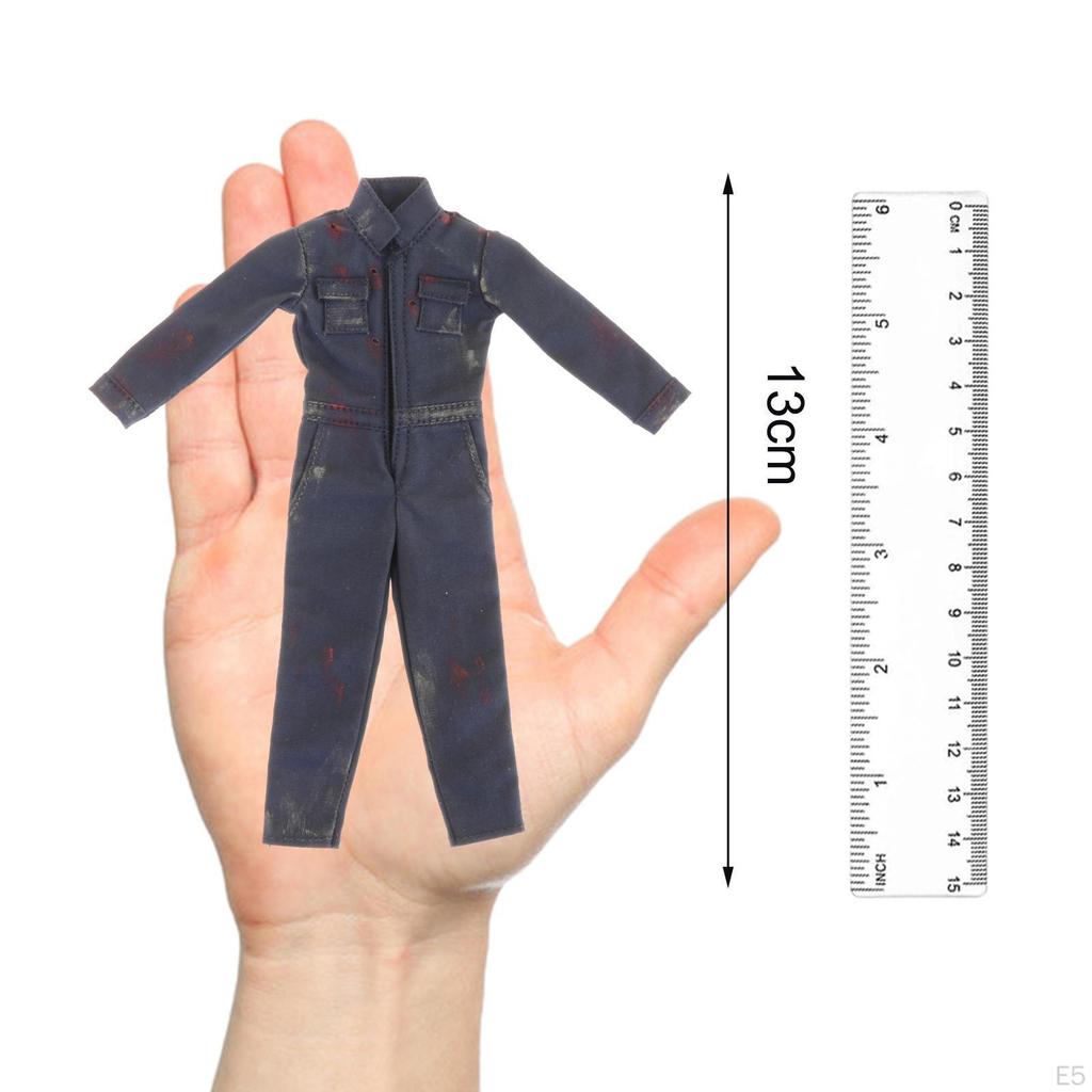 1/12 Scale Male Doll Outfit Jumpsuit for Action Figures and Collectibles