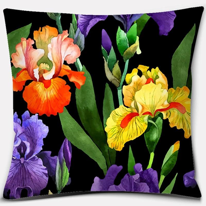 Beautiful Flower Pattern Pillowcase Square Car Sofa Cushion Pillowcase