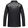Mode Herren Winter Lässig Tasche Reißverschluss Thermisch Lederjacke Übermantel