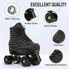 Pattini a Rotelle Quad a Doppia Fila per Adulti 4 Pezzi Ruote Pattini a Rotelle Quad Luminose Scarpe da Ginnastica per Pattinaggio all'Aperto per Principianti 37-45