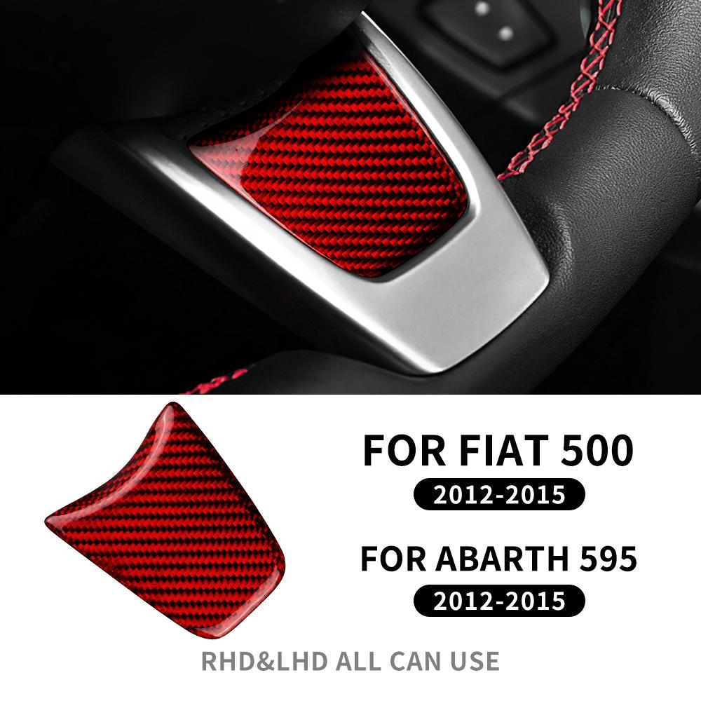 Real Hard Carbon Fiber Sticker For Fiat 500 Abarth 595 2012 2013 2014 2015 Car Interior Trim Decoration Accessories