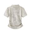New Chinese Style Disc Buckle Smudged Short-sleeved T-shirt Women's Summer New Design Sense Chic Small Short Top